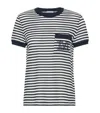 Max Mara Striped-pattern Embroidered-logo T-shirt In Multi
