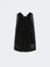 Max Mara Mesh Top With Crystals In Black