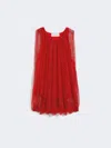 Max Mara Mesh Top With Crystals In Red
