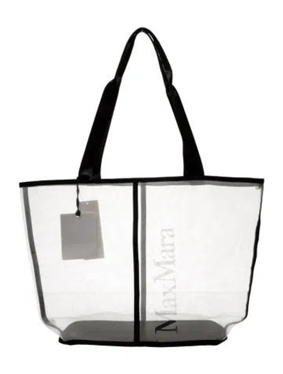 Pre-owned Max Mara Mesh Tote W/ Tags In Silver