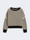 Max Mara Cropped Wool Knit Jumper In Multi