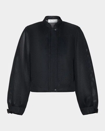 Max Mara Mesh Zip Jacket In Ultramarin