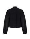Max Mara Mesh-knit Bomber Jacket In Black