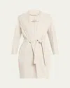 Max Mara Messi Tie-waist Wool Wrap Coat In White