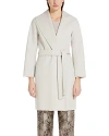 Max Mara Messi Brushed Wool Belted Coat In Pearl Grey