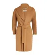 Max Mara Wool Cashmere Silk Wrap Coat In Beige