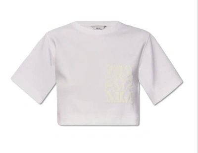 Max Mara Messico Crewneck Cropped T In White