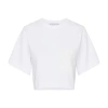 Max Mara Logo-print Cropped T-shirt In Bianco