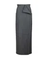Max Mara Messina Wraparound Skirt In Gray