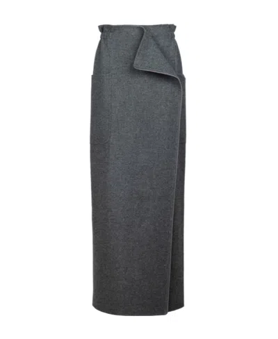 Max Mara Messina Wraparound Skirt In Grey