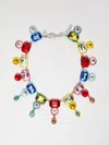 Max Mara Metal And Glass Necklace In Red