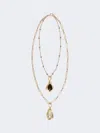 Max Mara Metal And Resin Necklace In Gold