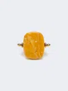 Max Mara Metal And Resin Ring In Orange