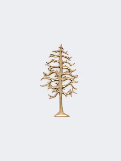 Max Mara Metal Brooch In Gold