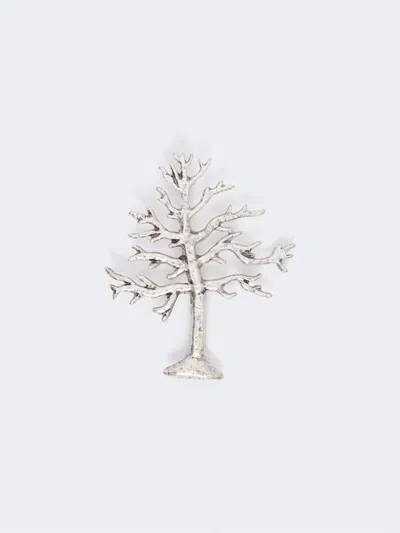 Max Mara Metal Brooch In Silver