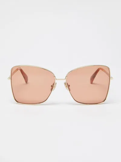 Max Mara Metal Butterfly Sunglasses In Gold