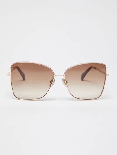 Max Mara Metal Butterfly Sunglasses In Brown