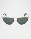Max Mara 58mm Cat Eye Sunglasses In Srgldgrn