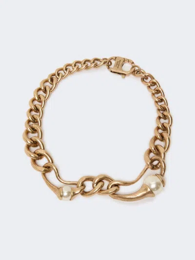 Max Mara Metal Chain Choker Necklace In Gold