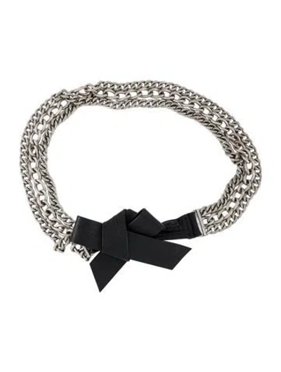Pre-owned Max Mara Metal Chain-link Belt In Silver