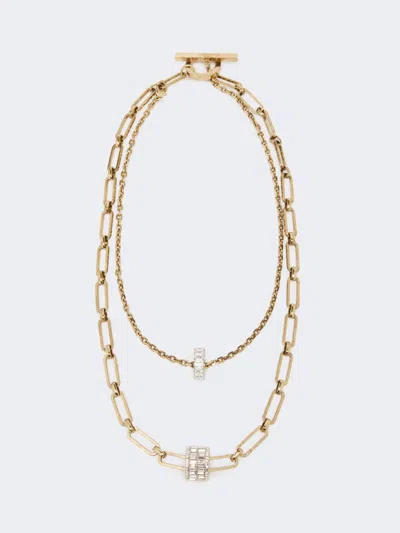 Max Mara Metal Double-strand Necklace In Gold