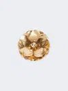 Max Mara Metal Flower Brooch In Brown