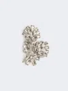 Max Mara Metal Flower Brooch In Silver