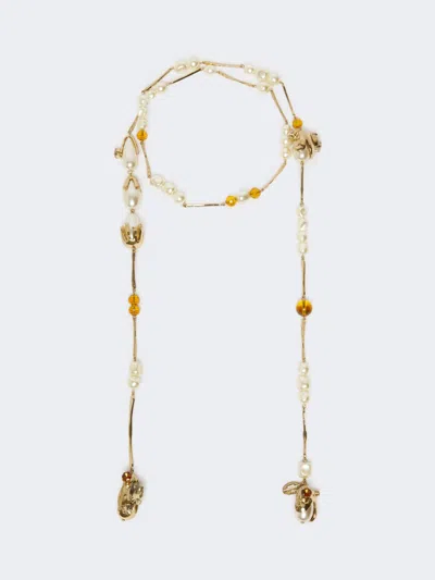 Max Mara Metal Lariat Necklace In Gold