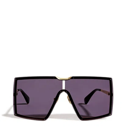 Max Mara Metal Oversized Square Sunglasses In Black