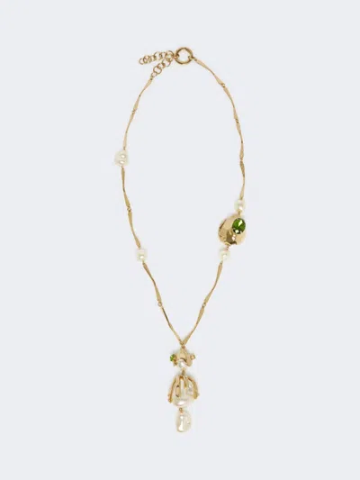 Max Mara Metal Pendant Necklace In Gold