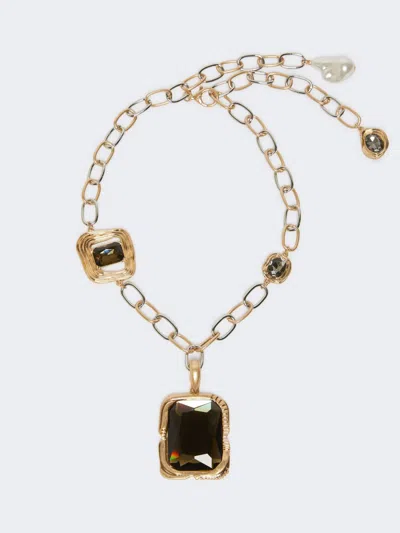 Max Mara Metal Pendant Necklace In Gold