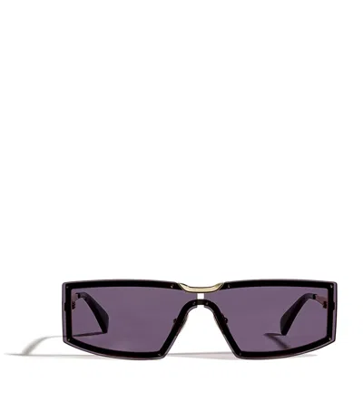 Max Mara Metal Rectangular Sunglasses In Black