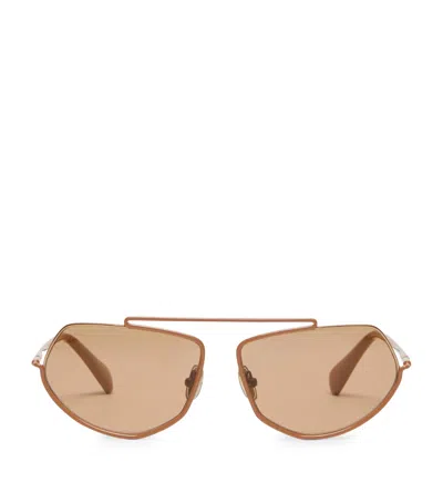 Max Mara Metal Square Sunglasses In Neutral
