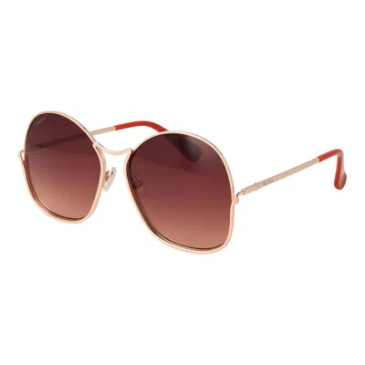 Max Mara Metal Women's Sunglasses In Brown