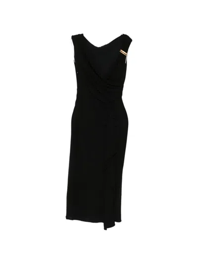 Max Mara Metal-detail Midi Dress In Black