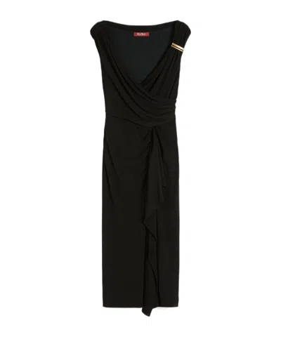 Max Mara Metal-detail Midi Dress In Black