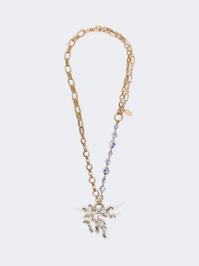 Max Mara Metallic And Ceramic Chain Necklace In Gold