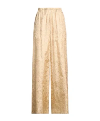 Max Mara Metallic Floral Sleep Pants In Neutral