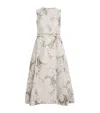 Max Mara Metallic Jacquard Midi Dress In Gray