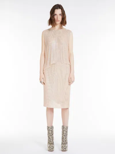 Max Mara Metallic Knit Skirt In Neutral