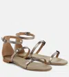 MAX MARA METALLIC LEATHER SANDALS