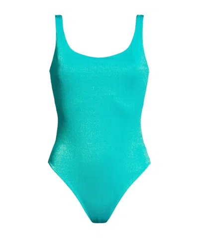 Max Mara Metallic One-piece Swimsuit In Blue