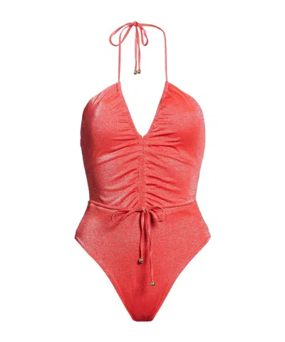 Max Mara Metallic One-piece Swimsuit In Red