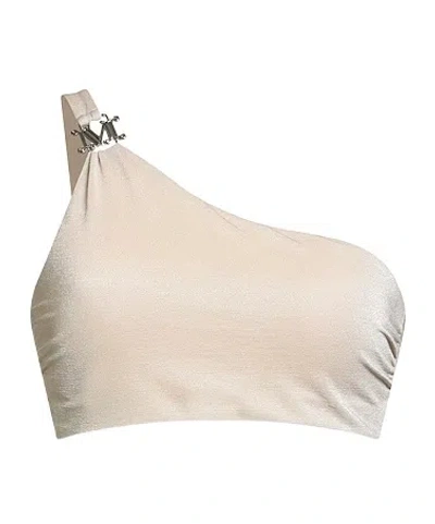 Max Mara Metallic One-shoulder Bikini In Gold