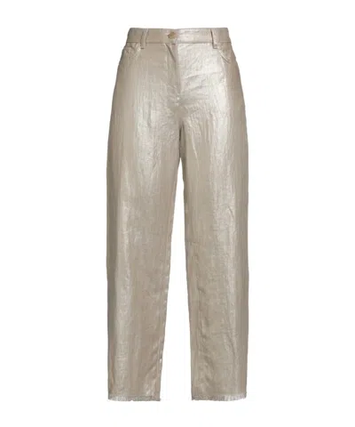 Max Mara Metallic Straight-leg Pants In White