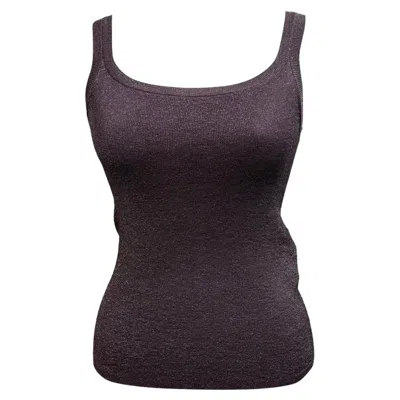 Max Mara Metallic Tan Top In Violet Viscose In Purple
