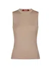 Max Mara Metallic-thread Ribbed Top In Brown