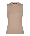 Max Mara Metallic-thread Ribbed Top In Neutral