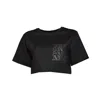 Max Mara Mexico Cropped T-shirt In Black Jersey In Black