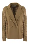 Max Mara Micio Wool And Cashmere Caban In Brown